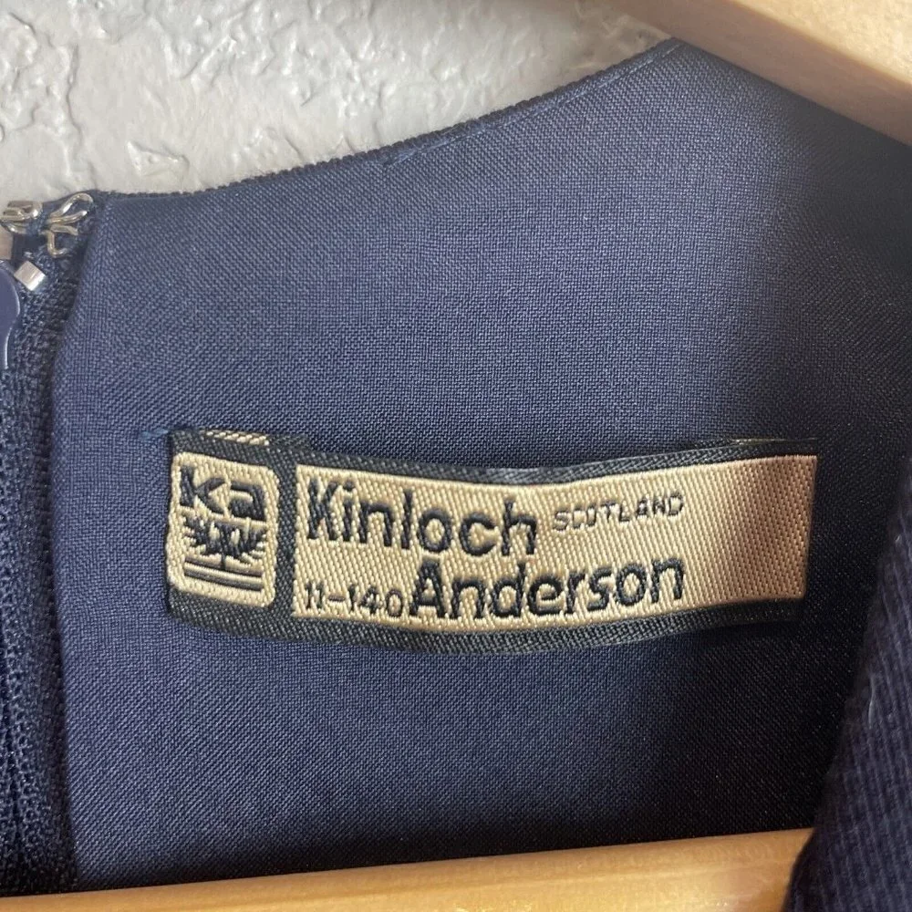 Kinloch Anderson Scotland Dress Girls 11 140 Blue Red Plaid Buttons Classic